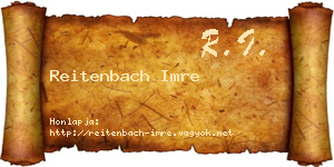 Reitenbach Imre névjegykártya